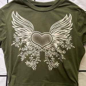 Shien Green winged heart shirt